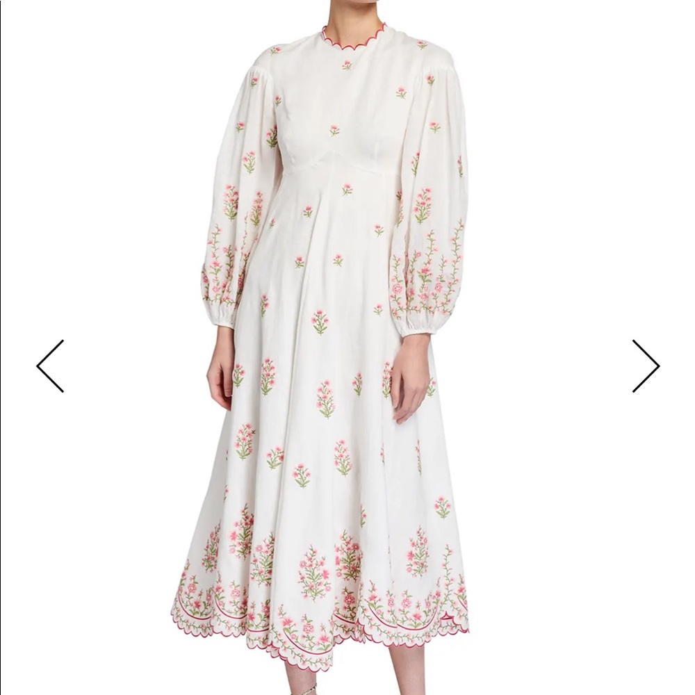 Zimmermann Poppy Embroidered Floral Midi Dress